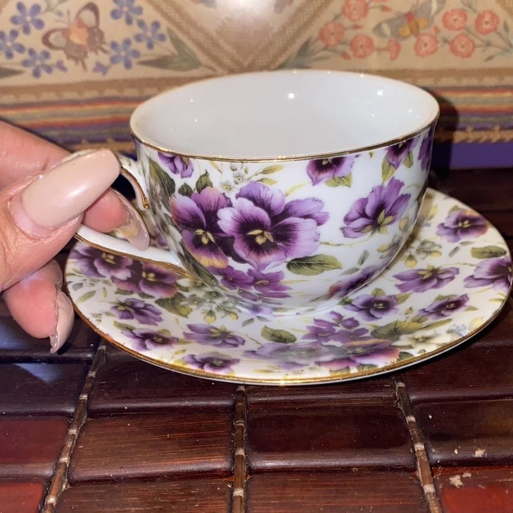 Formalities By Baum Bros Butterflies Tea Cup And Saucer Set Vintage